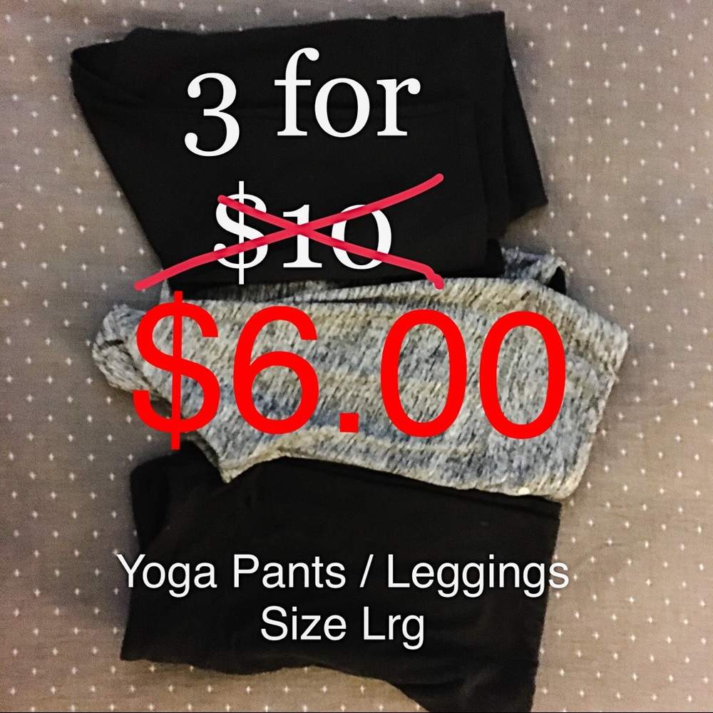 Set of 3 Cropped Yoga Pants Size L